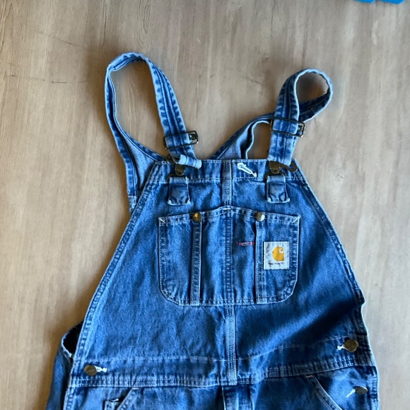 Vintage Carharrt Denim Overalls unisex mid blue one piece jeans - Picture 2 of 16